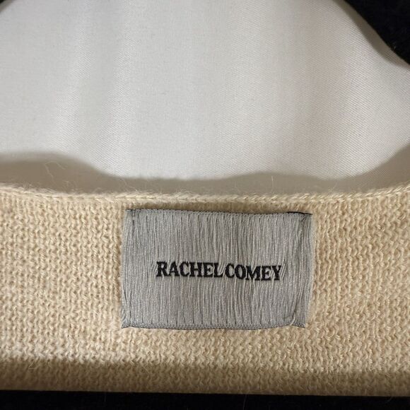 Rachel Comey Baby Alpaca Dress Women's Large Ivory Long Sleeve Side Cutouts - Picture 4 of 14